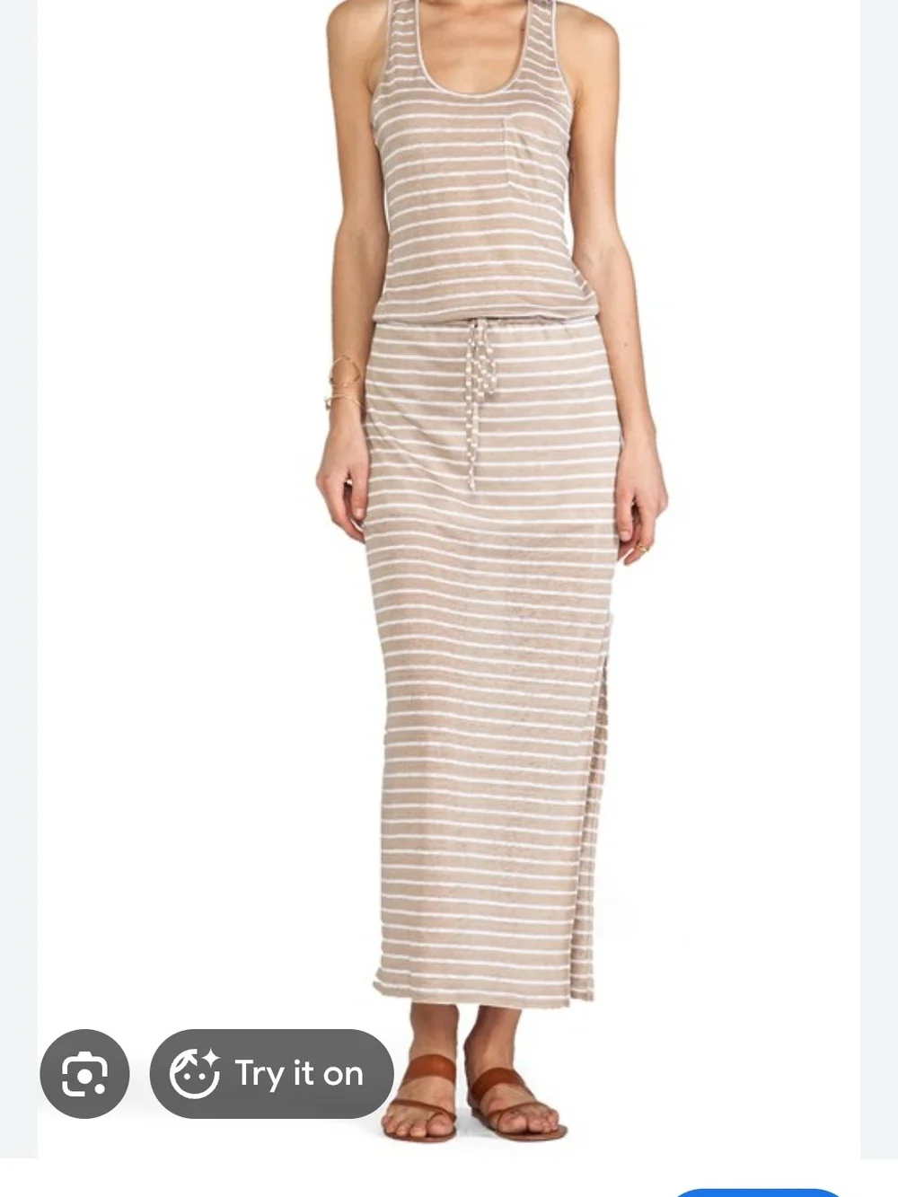 Striped Maxi dress With Drawstring Waist